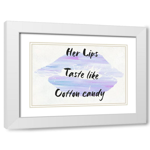 Cotton Candy Lips White Modern Wood Framed Art Print with Double Matting by Phillip, Jamie