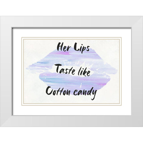Cotton Candy Lips White Modern Wood Framed Art Print with Double Matting by Phillip, Jamie