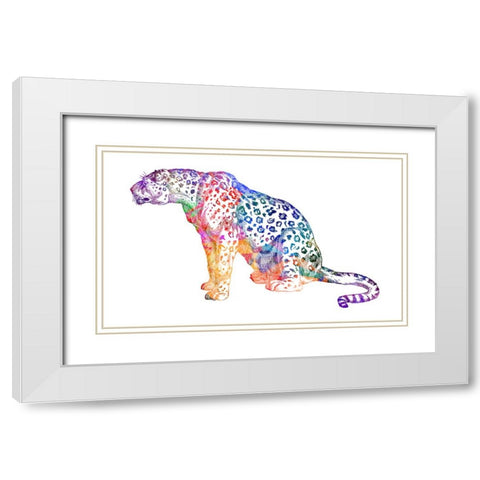 Big Cat White Modern Wood Framed Art Print with Double Matting by Phillip, Jamie