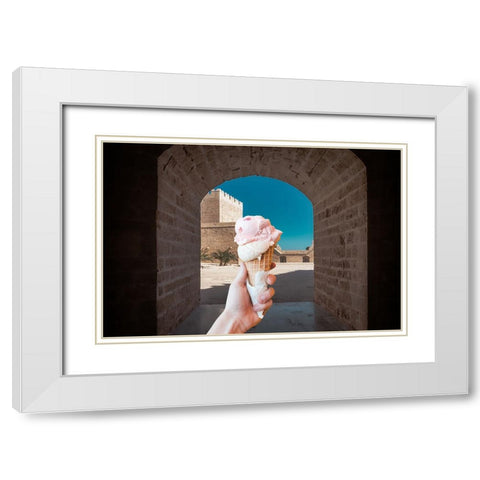 Ice Cream Door 2 White Modern Wood Framed Art Print with Double Matting by Phillip, Jamie