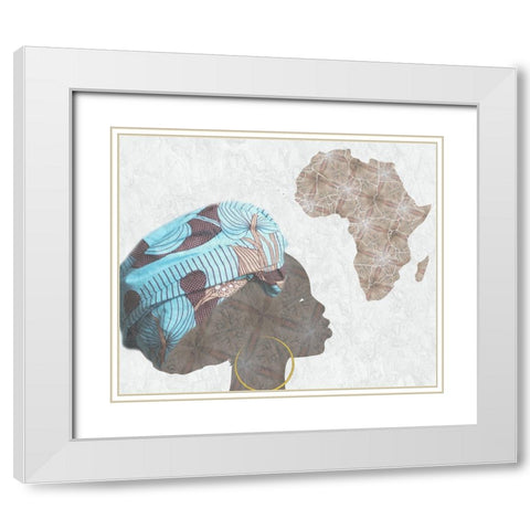 Mama Africa White Modern Wood Framed Art Print with Double Matting by Phillip, Jamie