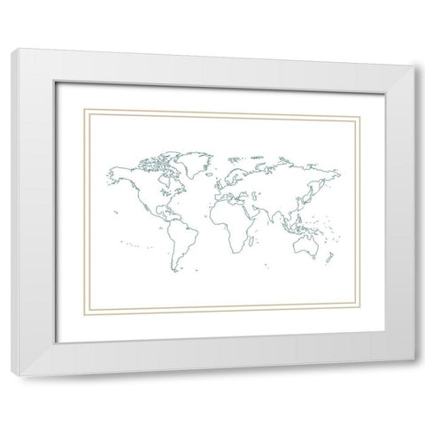 Map 1 White Modern Wood Framed Art Print with Double Matting by Phillip, Jamie