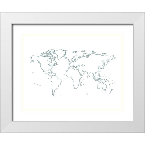 Map 1 White Modern Wood Framed Art Print with Double Matting by Phillip, Jamie