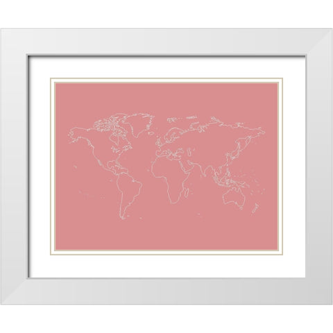 Map 2 White Modern Wood Framed Art Print with Double Matting by Phillip, Jamie