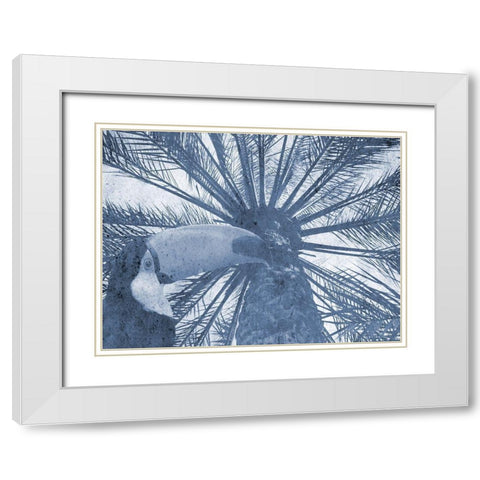 Blue Tropics White Modern Wood Framed Art Print with Double Matting by Phillip, Jamie
