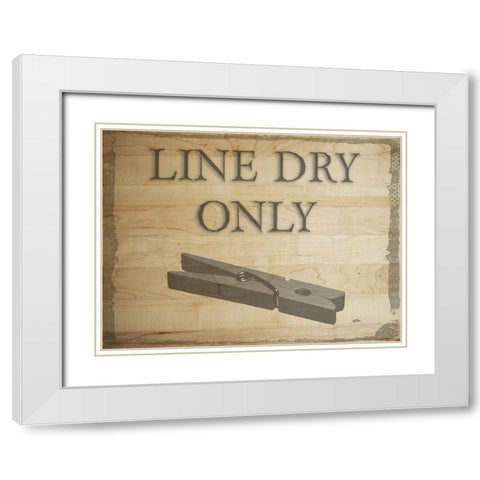 Line Dry Only White Modern Wood Framed Art Print with Double Matting by Phillip, Jamie