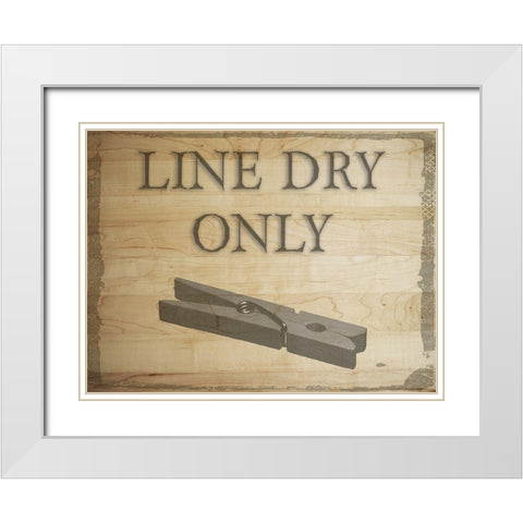 Line Dry Only White Modern Wood Framed Art Print with Double Matting by Phillip, Jamie