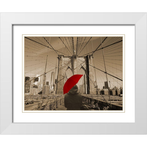 Across The Bridge White Modern Wood Framed Art Print with Double Matting by Phillip, Jamie