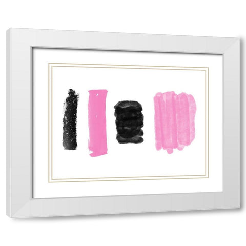 Spoken Brushes White Modern Wood Framed Art Print with Double Matting by Phillip, Jamie