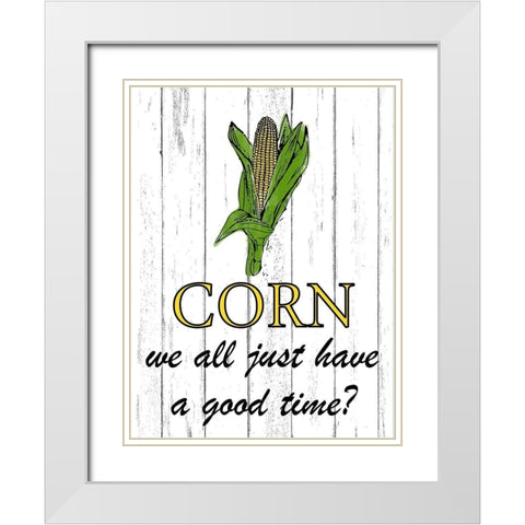 No Pun Intended 2 White Modern Wood Framed Art Print with Double Matting by Phillip, Jamie