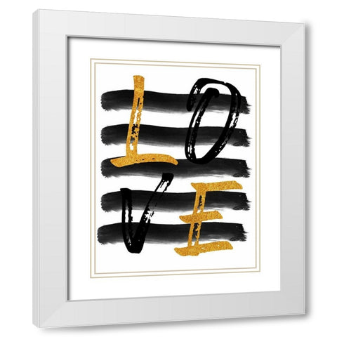 Golden Kinda Love 1 White Modern Wood Framed Art Print with Double Matting by Phillip, Jamie