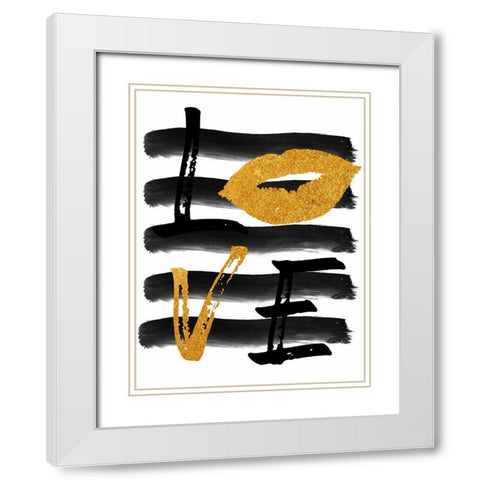 Golden Kinda Love 2 White Modern Wood Framed Art Print with Double Matting by Phillip, Jamie