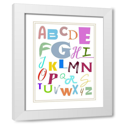 ABC White Modern Wood Framed Art Print with Double Matting by Phillip, Jamie