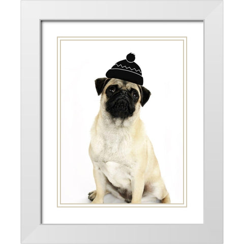 Cute Dog White Modern Wood Framed Art Print with Double Matting by Phillip, Jamie