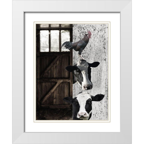 Happy Farm  White Modern Wood Framed Art Print with Double Matting by Phillip, Jamie