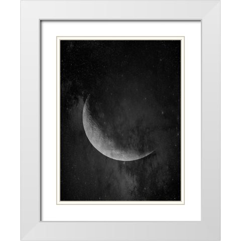 Moon White Modern Wood Framed Art Print with Double Matting by Phillip, Jamie