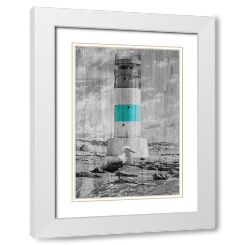 Lighthouse White Modern Wood Framed Art Print with Double Matting by Phillip, Jamie