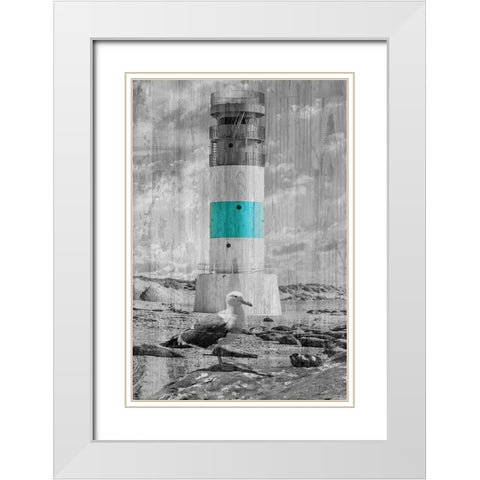Lighthouse White Modern Wood Framed Art Print with Double Matting by Phillip, Jamie