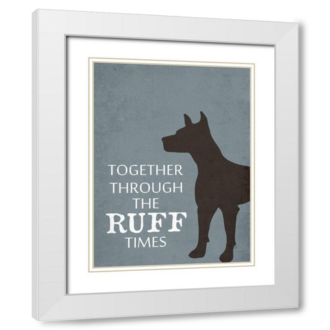 Dog Talk White Modern Wood Framed Art Print with Double Matting by Phillip, Jamie