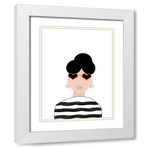 Pretty Woman 3 White Modern Wood Framed Art Print with Double Matting by Phillip, Jamie