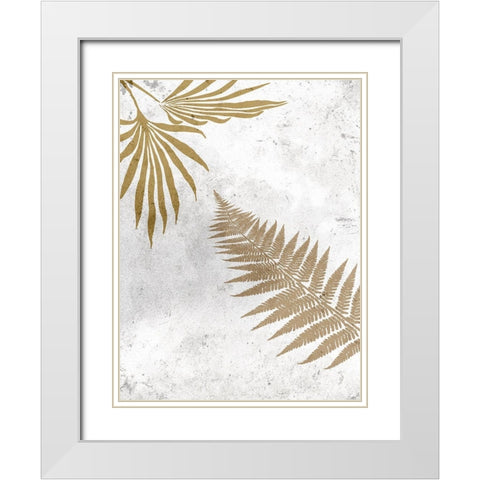 Gold Fern White Modern Wood Framed Art Print with Double Matting by Phillip, Jamie