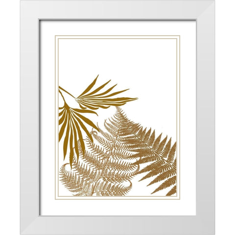 Gold Fern 2 White Modern Wood Framed Art Print with Double Matting by Phillip, Jamie