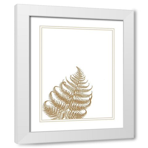 Gold Fern 3 White Modern Wood Framed Art Print with Double Matting by Phillip, Jamie
