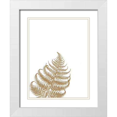 Gold Fern 3 White Modern Wood Framed Art Print with Double Matting by Phillip, Jamie