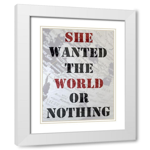 World 2 White Modern Wood Framed Art Print with Double Matting by Phillip, Jamie