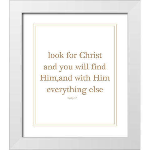 Matthew 7-7 White Modern Wood Framed Art Print with Double Matting by Phillip, Jamie