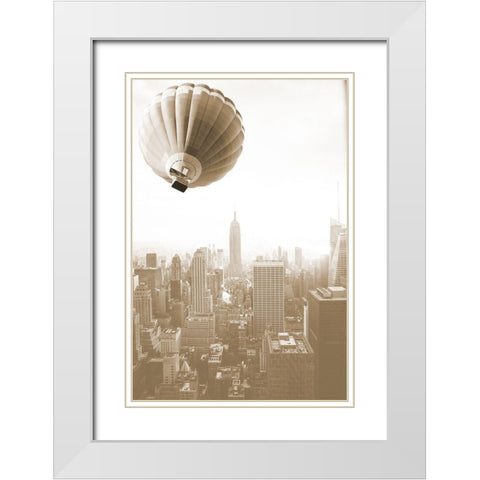 Fly By New York White Modern Wood Framed Art Print with Double Matting by Phillip, Jamie