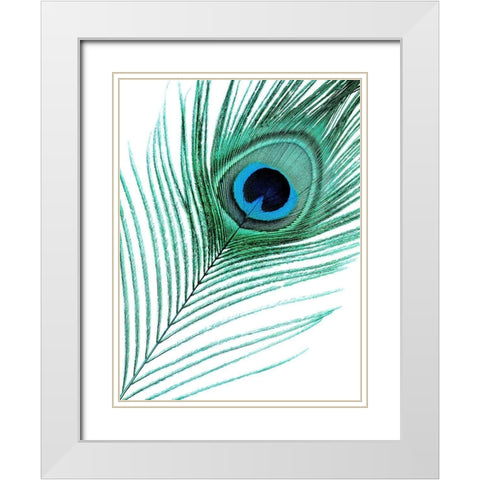 Feather White Modern Wood Framed Art Print with Double Matting by Phillip, Jamie