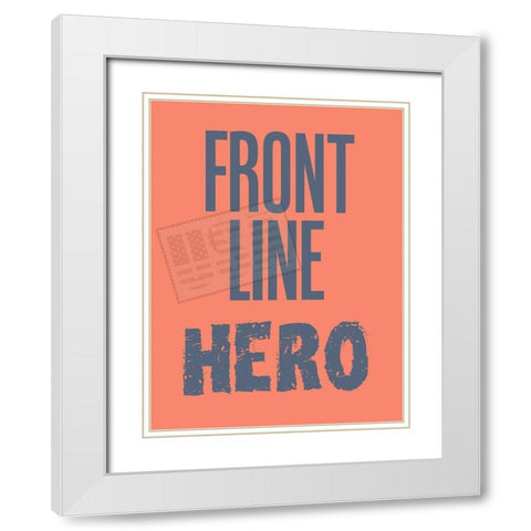 Front Line White Modern Wood Framed Art Print with Double Matting by Phillip, Jamie