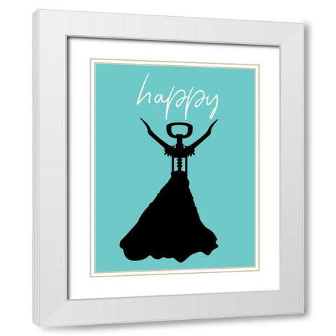 Happy White Modern Wood Framed Art Print with Double Matting by Phillip, Jamie