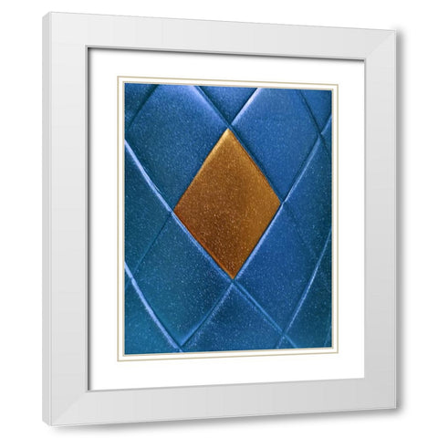 Blue Gold White Modern Wood Framed Art Print with Double Matting by Phillip, Jamie