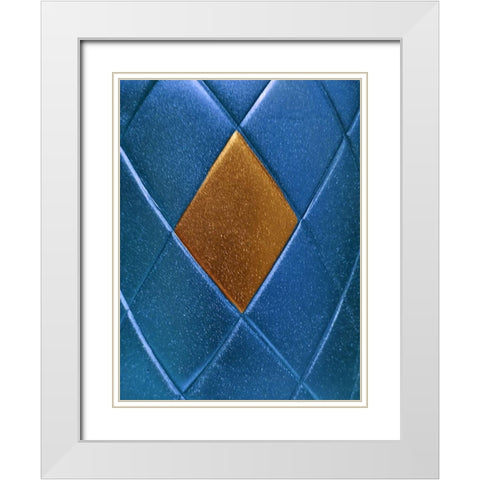 Blue Gold White Modern Wood Framed Art Print with Double Matting by Phillip, Jamie