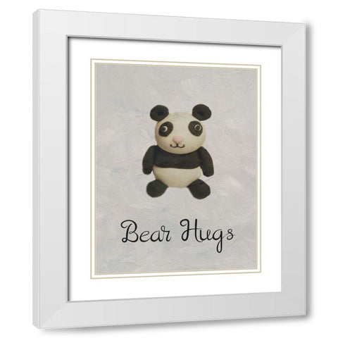 Bear Hugs White Modern Wood Framed Art Print with Double Matting by Phillip, Jamie