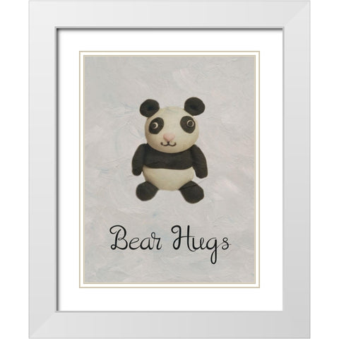 Bear Hugs White Modern Wood Framed Art Print with Double Matting by Phillip, Jamie