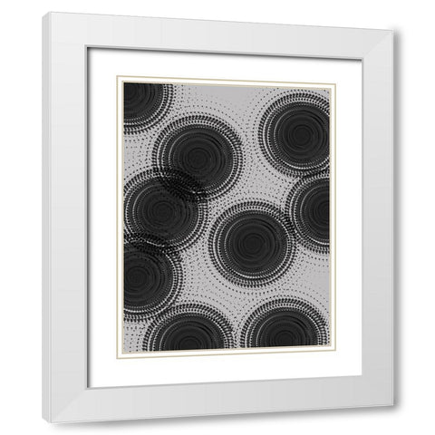 Circular Pattern White Modern Wood Framed Art Print with Double Matting by Phillip, Jamie