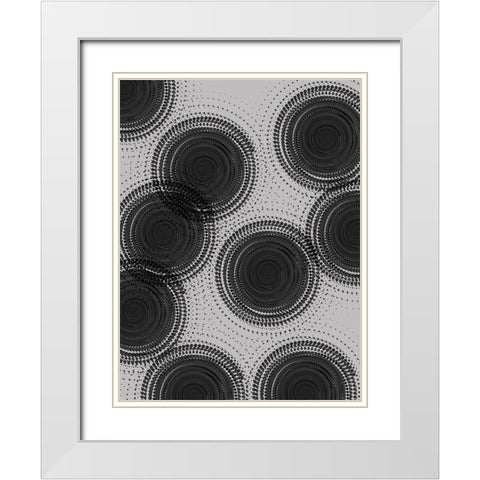 Circular Pattern White Modern Wood Framed Art Print with Double Matting by Phillip, Jamie