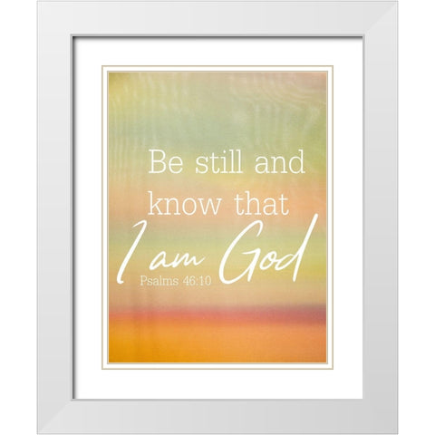 I am God White Modern Wood Framed Art Print with Double Matting by Phillip, Jamie