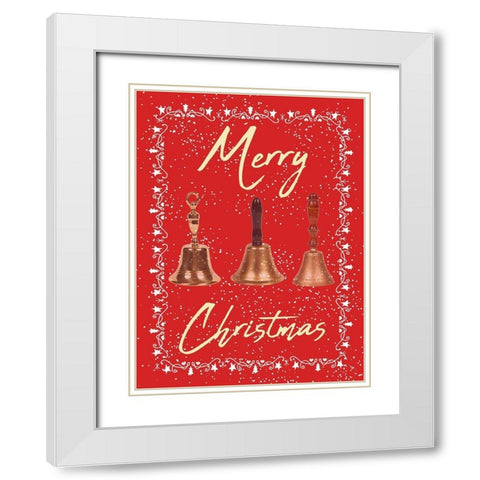 Merry Christmas White Modern Wood Framed Art Print with Double Matting by Phillip, Jamie