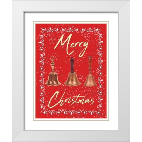 Merry Christmas White Modern Wood Framed Art Print with Double Matting by Phillip, Jamie