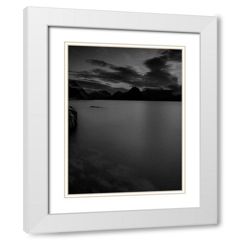 Mountain View White Modern Wood Framed Art Print with Double Matting by Phillip, Jamie