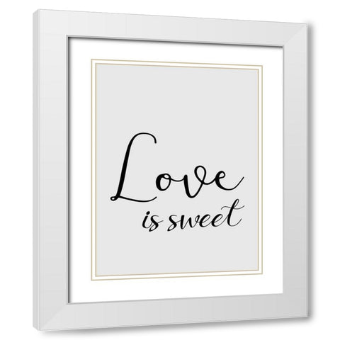 Love is Sweet White Modern Wood Framed Art Print with Double Matting by Phillip, Jamie