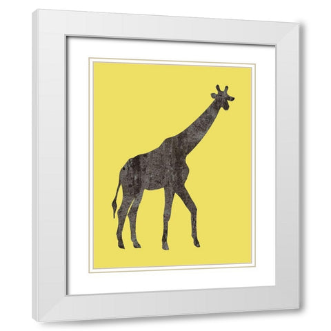 Giraffe White Modern Wood Framed Art Print with Double Matting by Phillip, Jamie