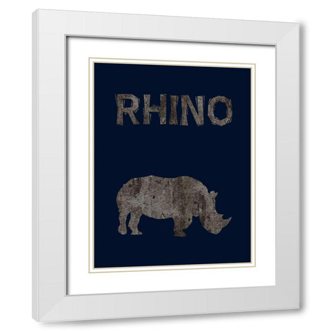 Rhino White Modern Wood Framed Art Print with Double Matting by Phillip, Jamie