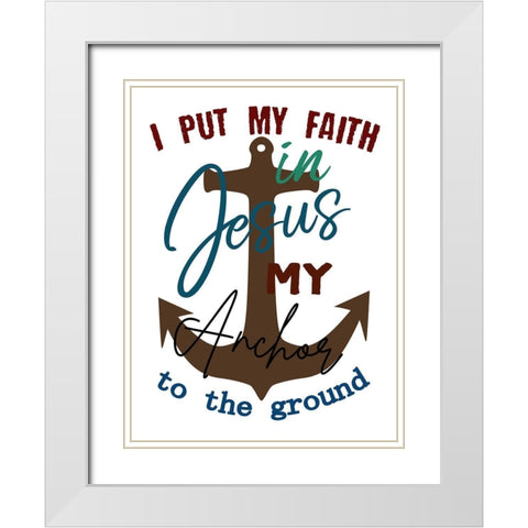 Anchor 2 White Modern Wood Framed Art Print with Double Matting by Phillip, Jamie