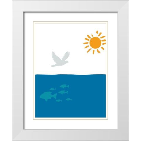 Oceans White Modern Wood Framed Art Print with Double Matting by Phillip, Jamie