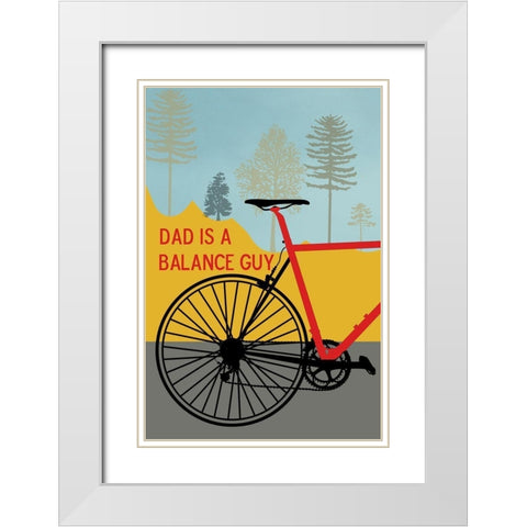 Dad Ride White Modern Wood Framed Art Print with Double Matting by Phillip, Jamie